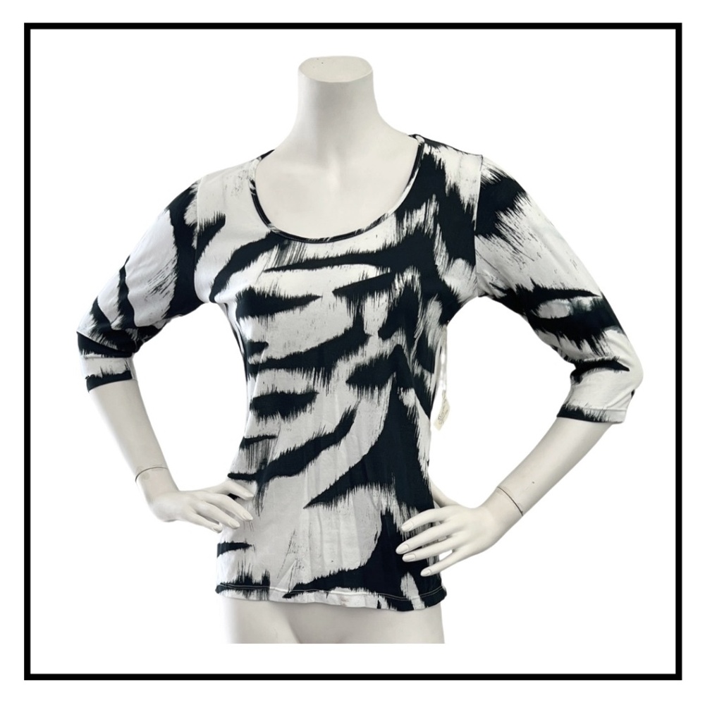 Banana Blue Black & White 3/4 Sleeves Top